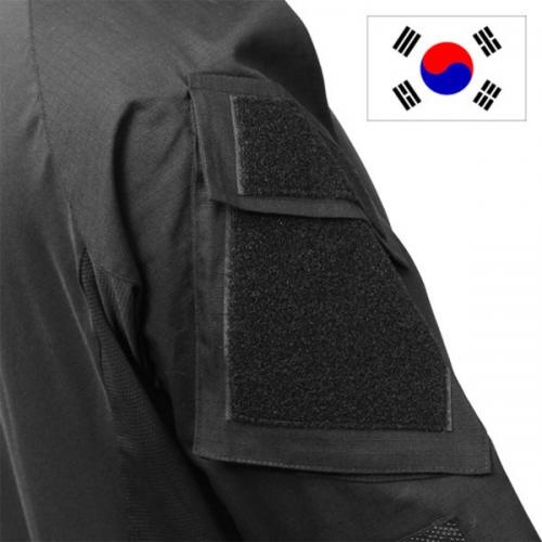 국산 전술 컴뱃셔츠 블랙 긴팔 택티컬 밀리터리 군인